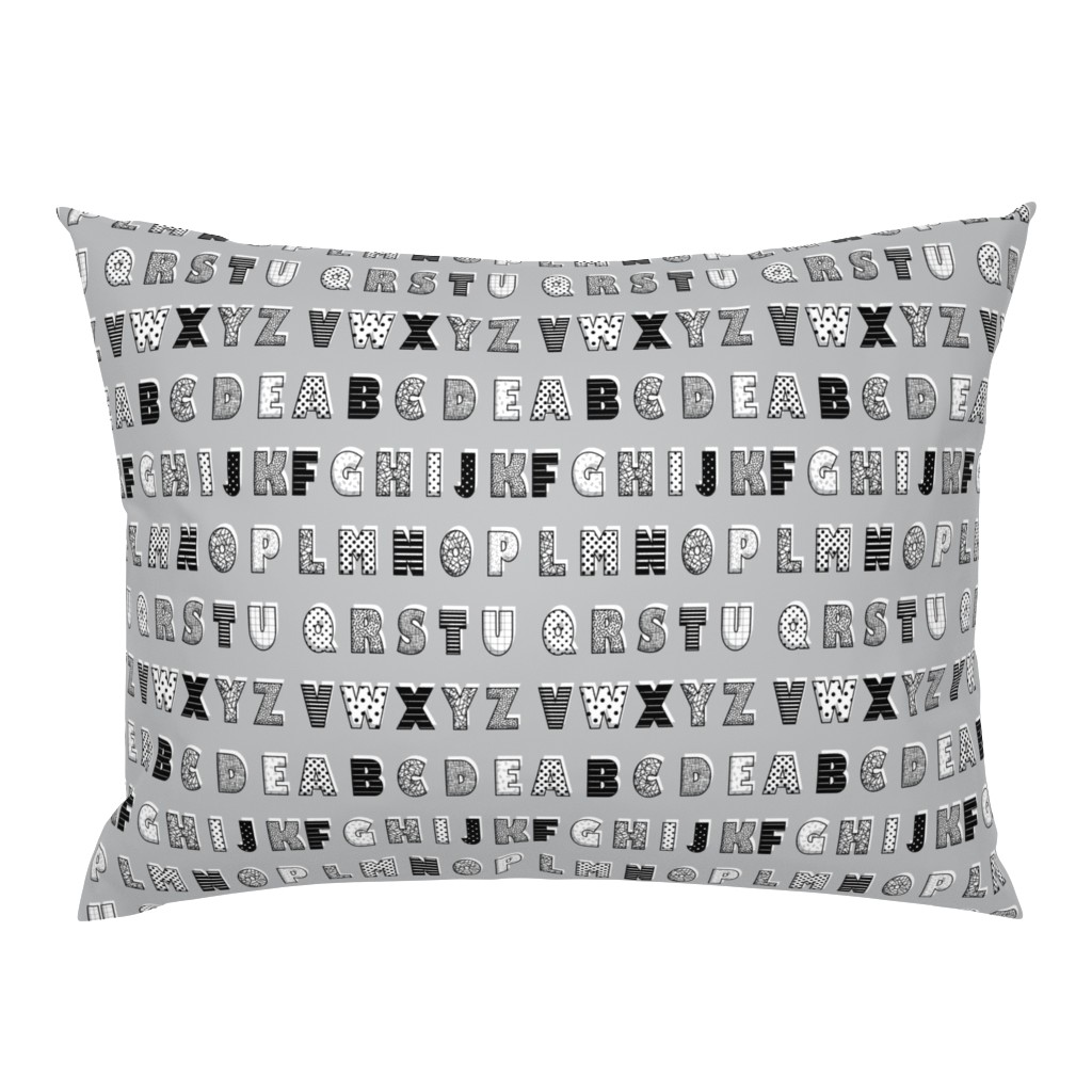 Alphabet pattern grey