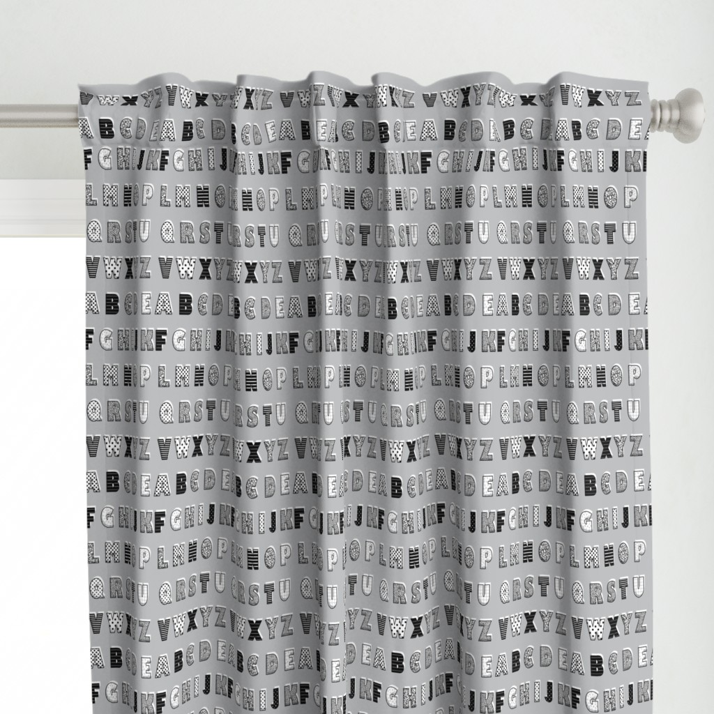 Alphabet pattern grey