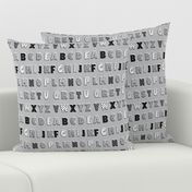 Alphabet pattern grey