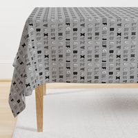 Alphabet pattern grey