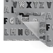 Alphabet pattern grey