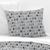 Alphabet pattern grey