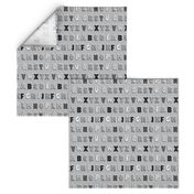 Alphabet pattern grey