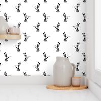 Geometric hummingbirds black & white