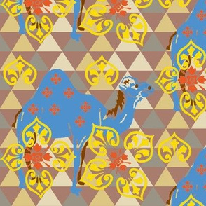 Camels Decorations-blue brown