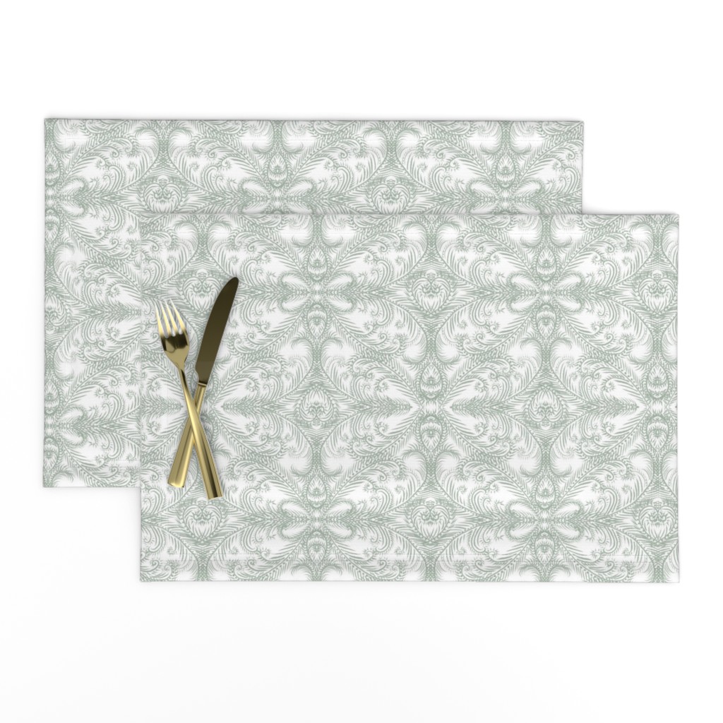 Moss-grey Frost Medallions for Elegant Holiday (white)