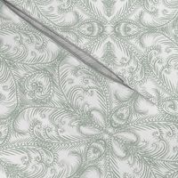 Moss-grey Frost Medallions for Elegant Holiday (white)