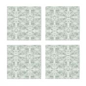 White Frost Medallions for Elegant Holiday (moss grey)