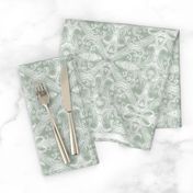 White Frost Medallions for Elegant Holiday (moss grey)