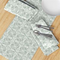 White Frost Medallions for Elegant Holiday (moss grey)