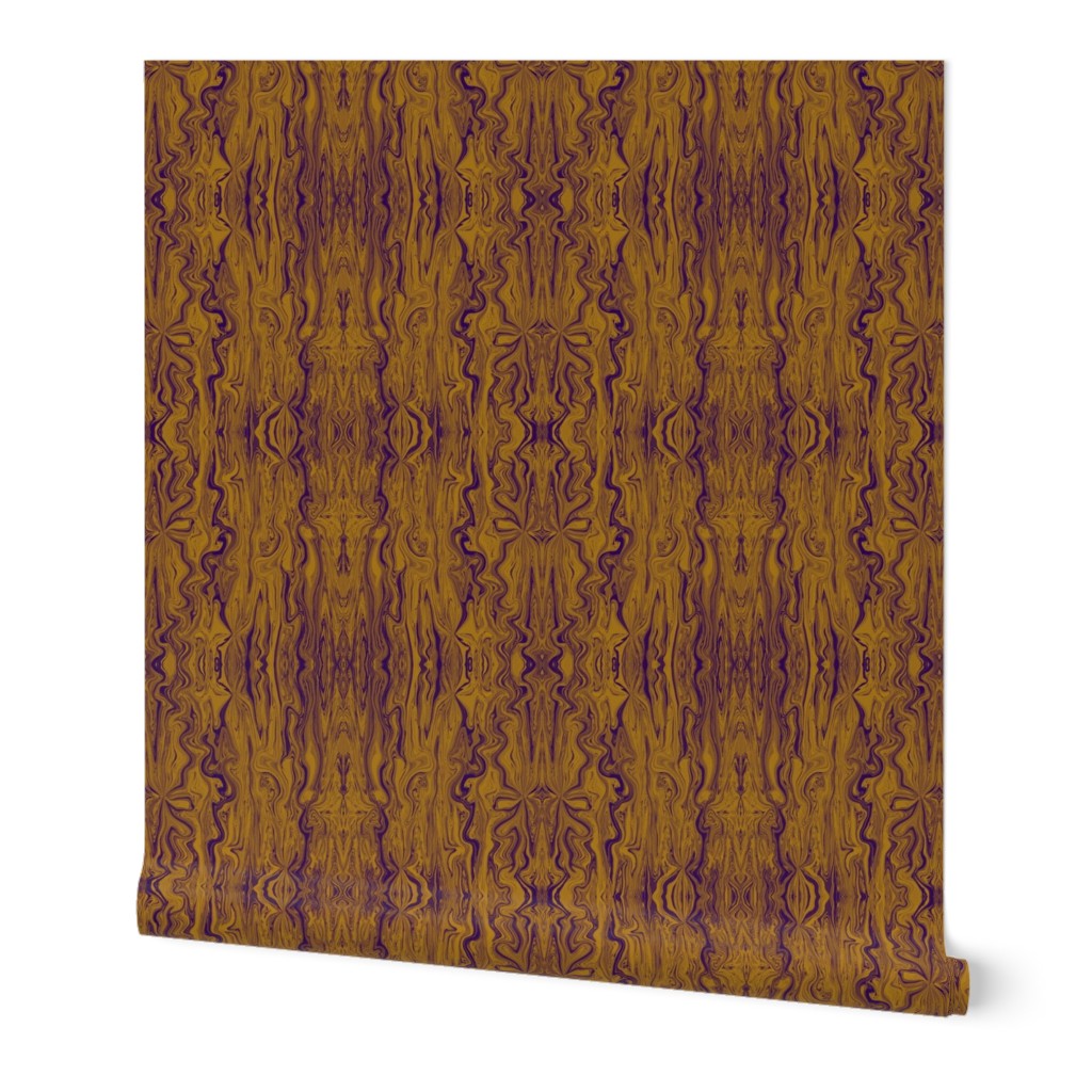 BFM10 - Butterfly Marble Brocade in Gold with Purple Accents