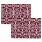 White Frost Medallions for Elegant Holiday (berry red)