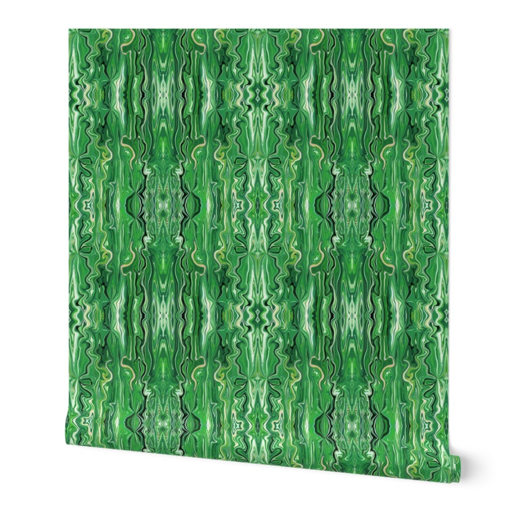 BFM14 -  Butterfly Marble Brocade in Spring Green with White and Lime Accents