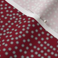 A Lacy Mesh of Twinkling Dots on Burgundy - Medium Scale