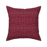 A Lacy Mesh of Twinkling Dots on Burgundy - Medium Scale