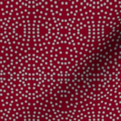 A Lacy Mesh of Twinkling Dots on Burgundy - Medium Scale