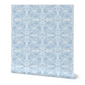 White Frost Medallions for Elegant Holiday (dusty blue)