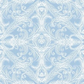 White Frost Medallions for Elegant Holiday (dusty blue)