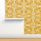 White Frost Medallions for Elegant Holiday (saffron gold)