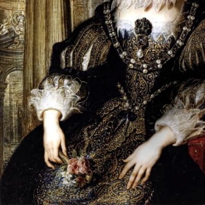 Queen Elizabeth 1 inspired princesses Queens renaissance tudor big lace ruff collar baroque pearls black gold gown beauty castles palaces throne elizabethan era 16th century 17th century historical embroidery ornate royal portraits beautiful woman lady ne