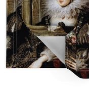 Queen Elizabeth 1 inspired princesses Queens renaissance tudor big lace ruff collar baroque pearls black gold gown beauty castles palaces throne elizabethan era 16th century 17th century historical embroidery ornate royal portraits beautiful woman lady ne