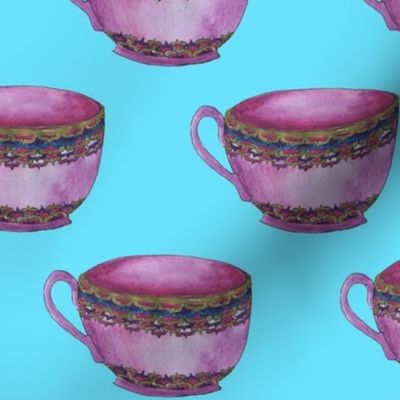 Tea-cup on teal