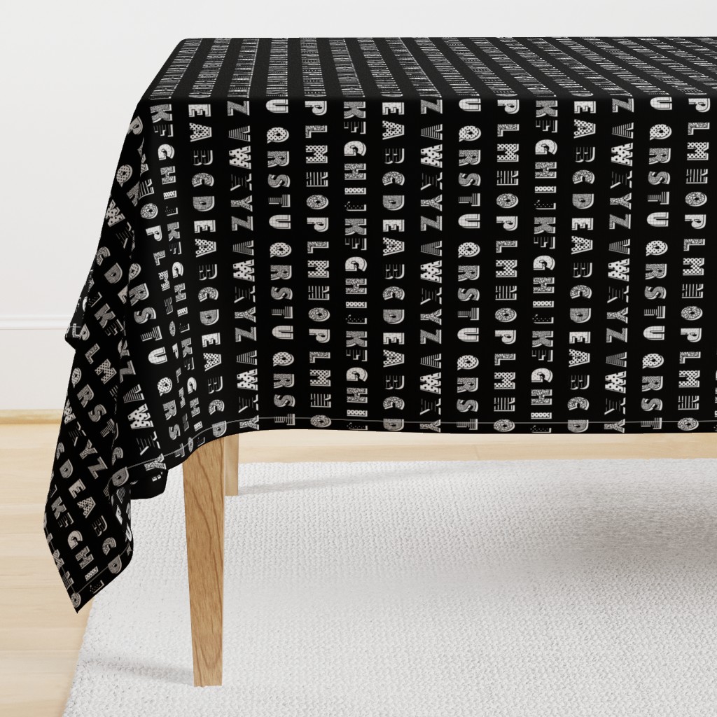 Alphabet pattern black