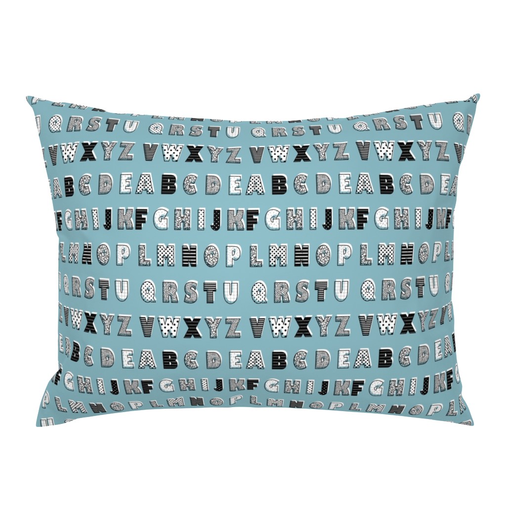 Alphabet pattern blue