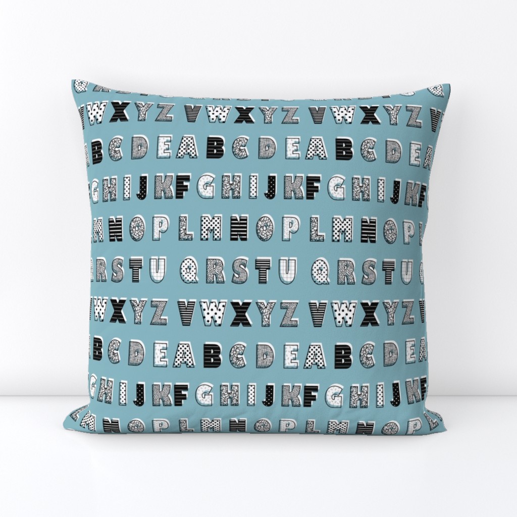 Alphabet pattern blue