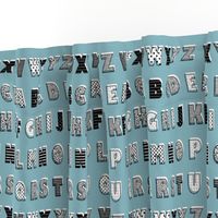 Alphabet pattern blue