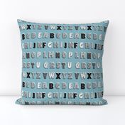 Alphabet pattern blue