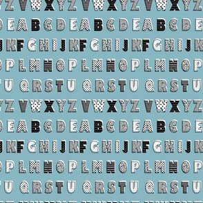 Alphabet pattern blue