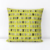 Alphabet pattern mustard