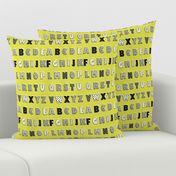 Alphabet pattern mustard