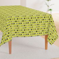 Alphabet pattern mustard