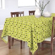 Alphabet pattern mustard