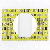 Alphabet pattern mustard