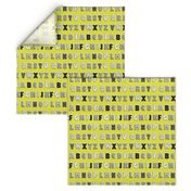 Alphabet pattern mustard