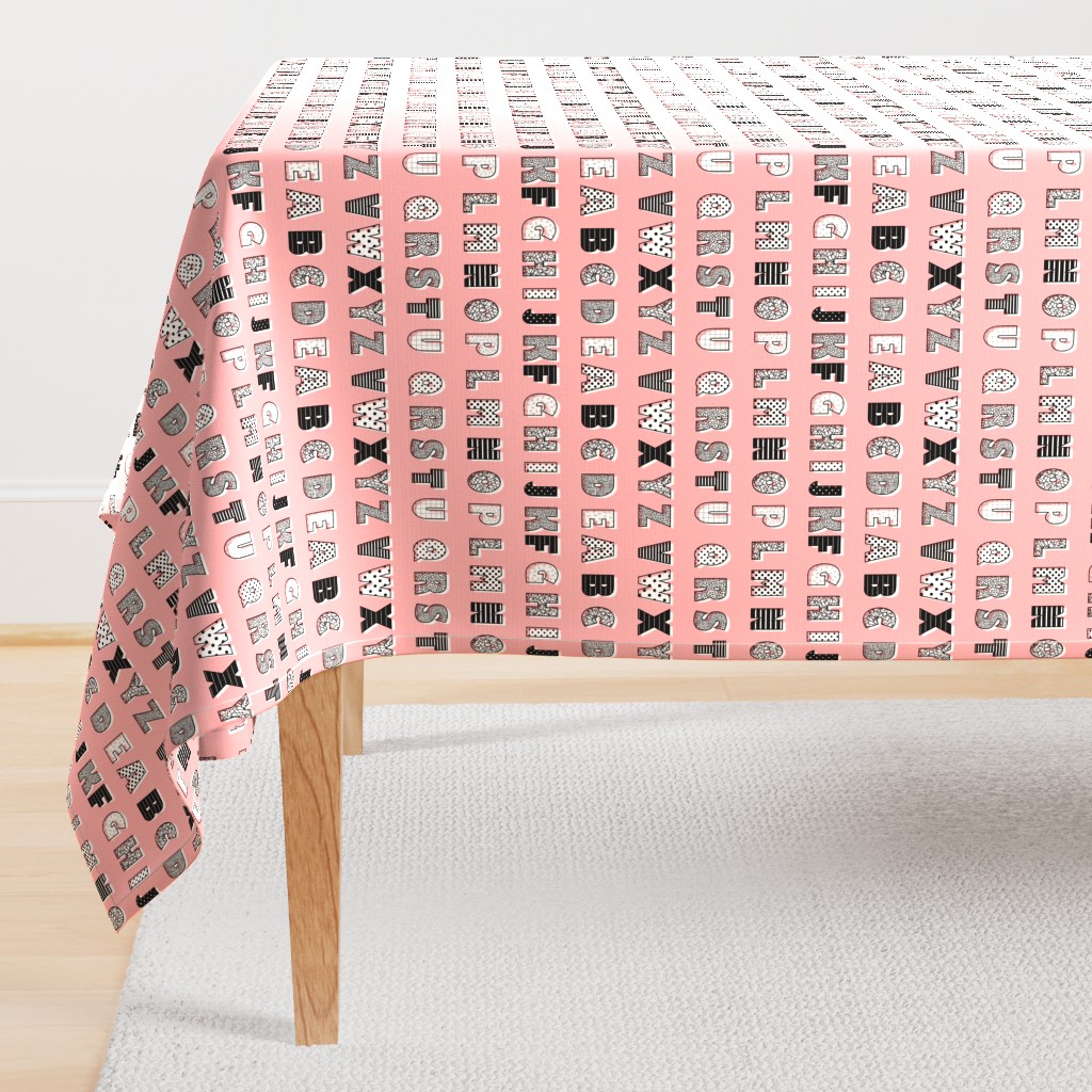 Alphabet pattern  pink