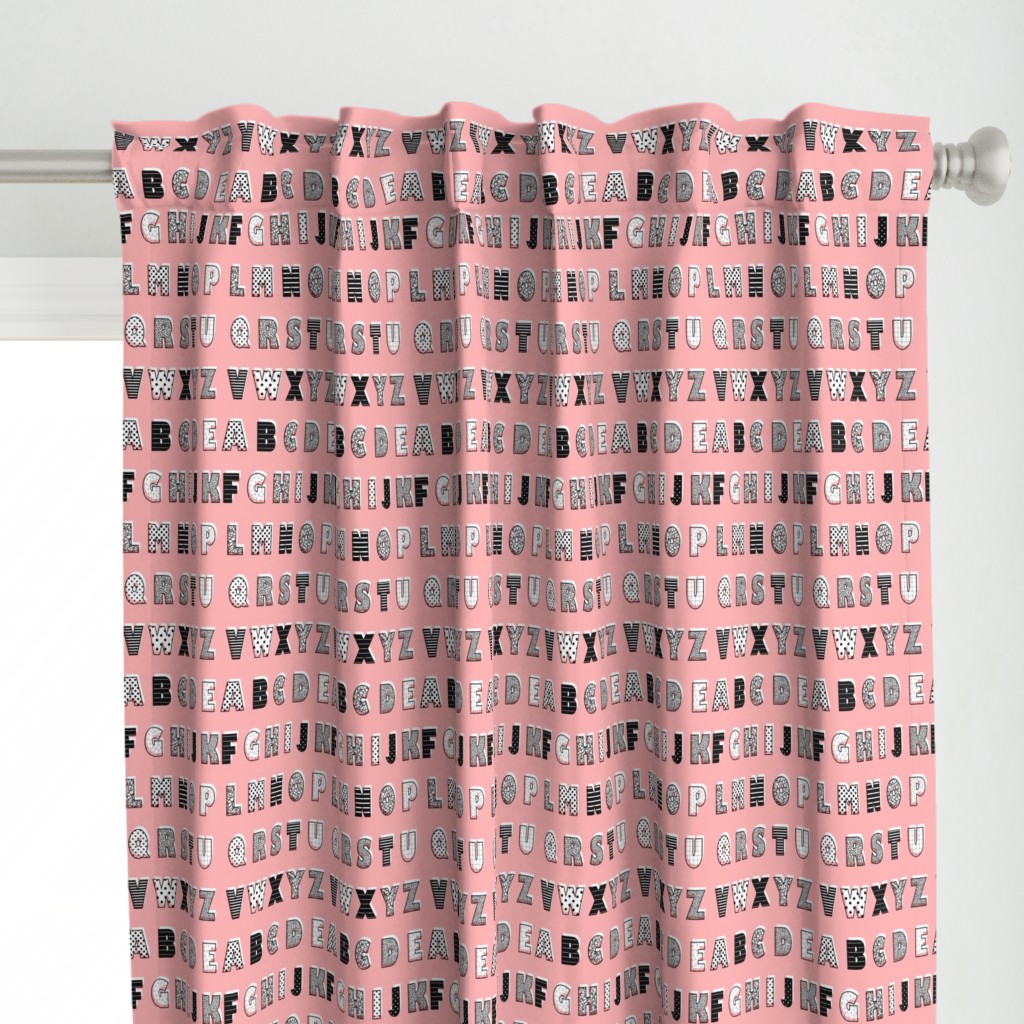 Alphabet pattern  pink