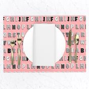 Alphabet pattern  pink