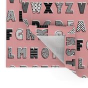 Alphabet pattern  pink