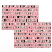 Alphabet pattern  pink