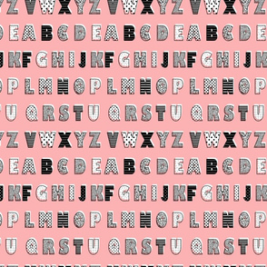 Alphabet pattern  pink