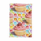 Pink Cupcake Polka Dots