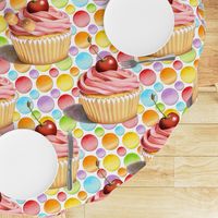 Pink Cupcake Polka Dots