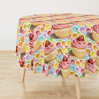 Pink Cupcake Polka Dots