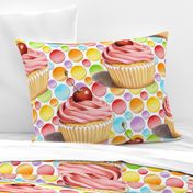 Pink Cupcake Polka Dots