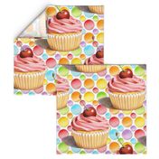 Pink Cupcake Polka Dots