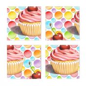 Pink Cupcake Polka Dots